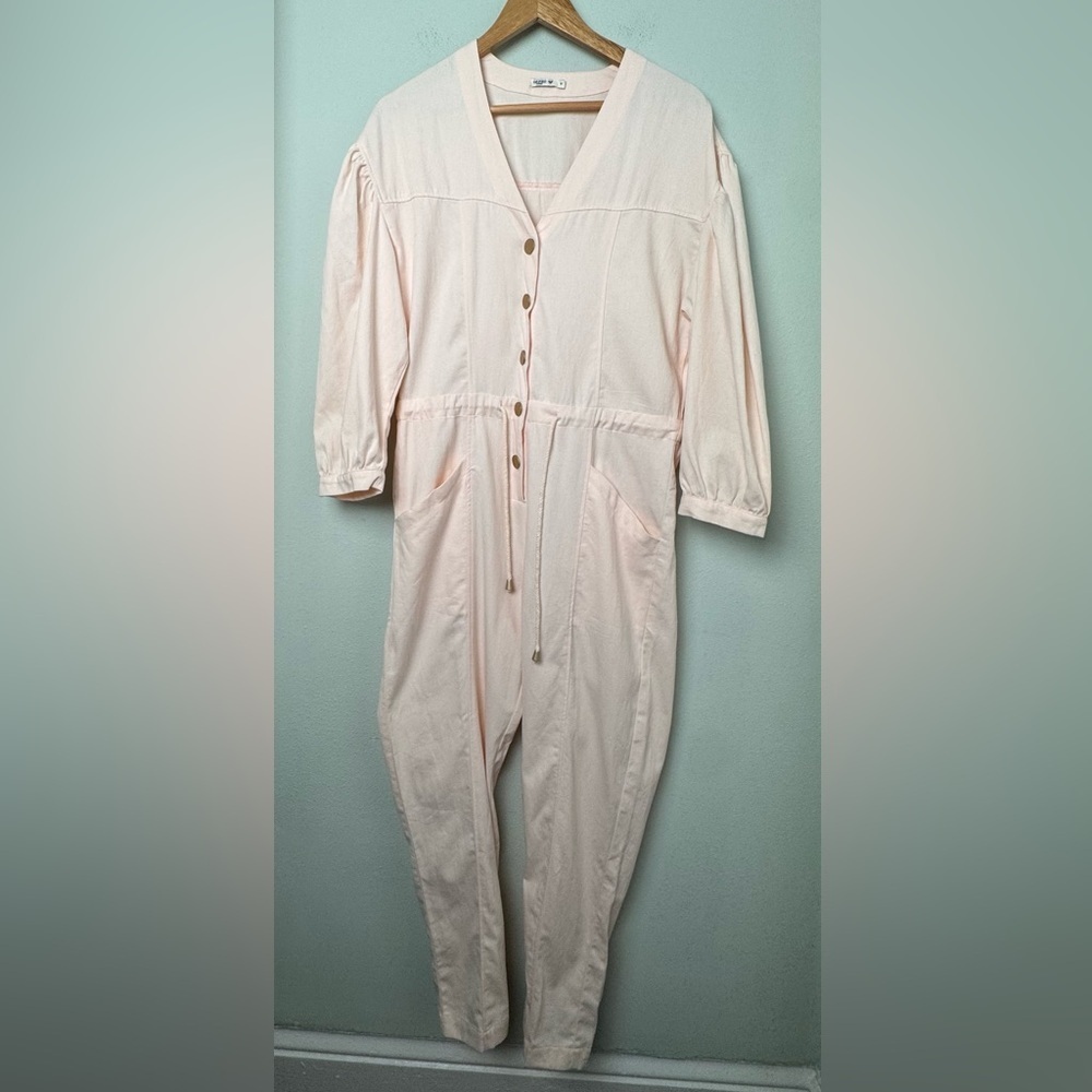 Orfeo Paris Women's 100%‎ Cotton Blush Pink Joanne Jumpsuit Size Medium